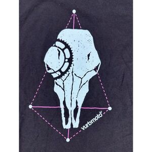 Vurbmoto Mens Graphic T-Shirt Black Skull Gear Motocross Large Short Sleeve L